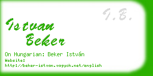 istvan beker business card
